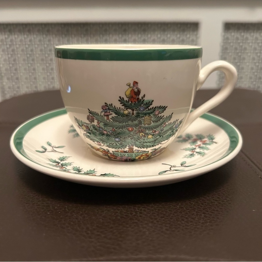 Spode Christmas Tree Tea Cup & Saucer (Sets of 2)
